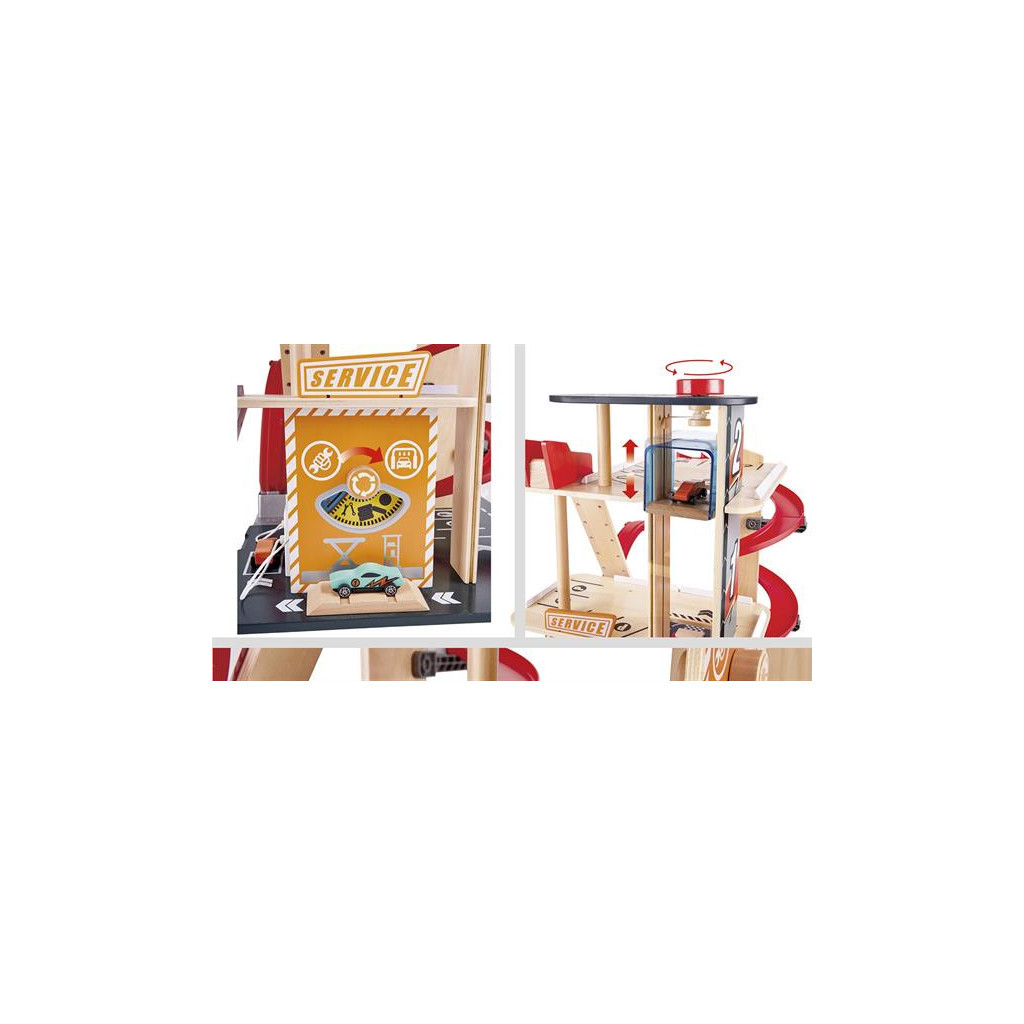 Автотрек Hape з паркінгом, ліфтом і вертолітним майданчиком (E3019A) - изображение 11