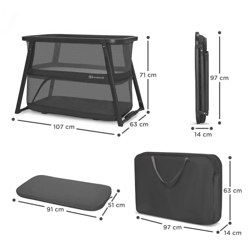 Ліжечко Kinderkraft манеж 4 в 1 Sofi Plus Grey (5902533920051) - зображення 5