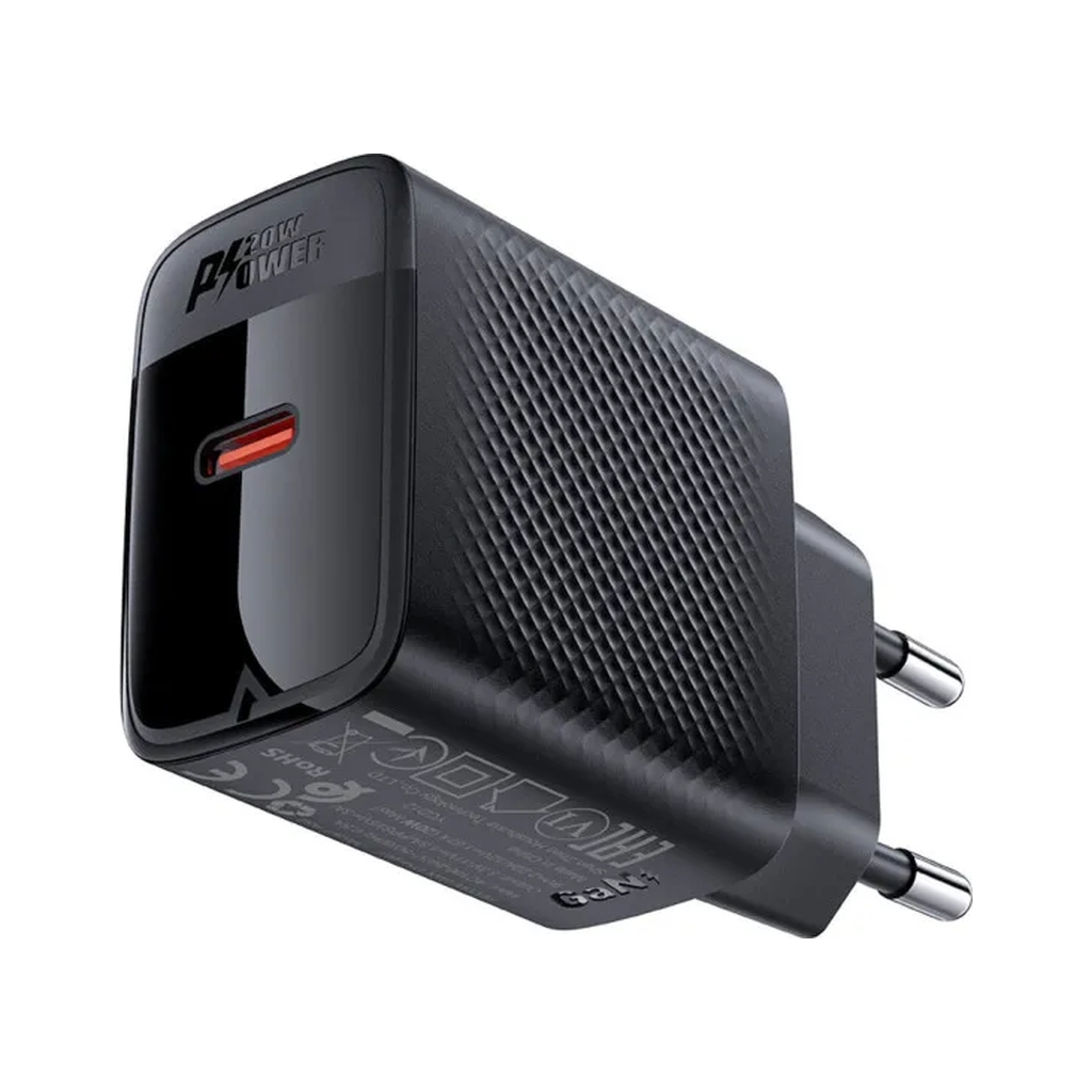 Зарядний пристрій Acefast USB-C 20W + Type-C cable A82 Fast Charger Black (6974316280057) - зображення 3