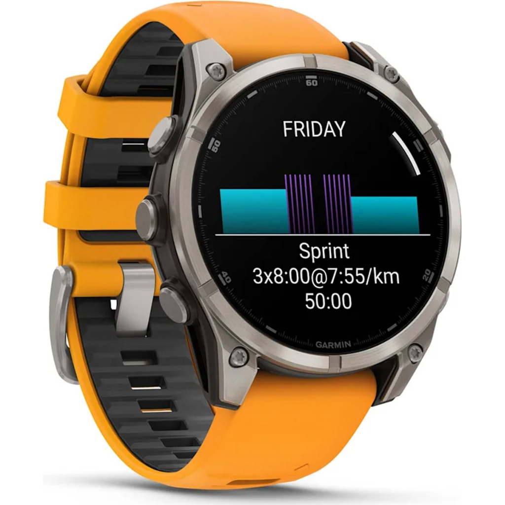 Смарт-годинник Garmin fenix 8 47mm, AMOLED, Saph, Ti/Bare/Grpht, SparkOrg/GrphtBd, (010-02904-11) - изображение 3