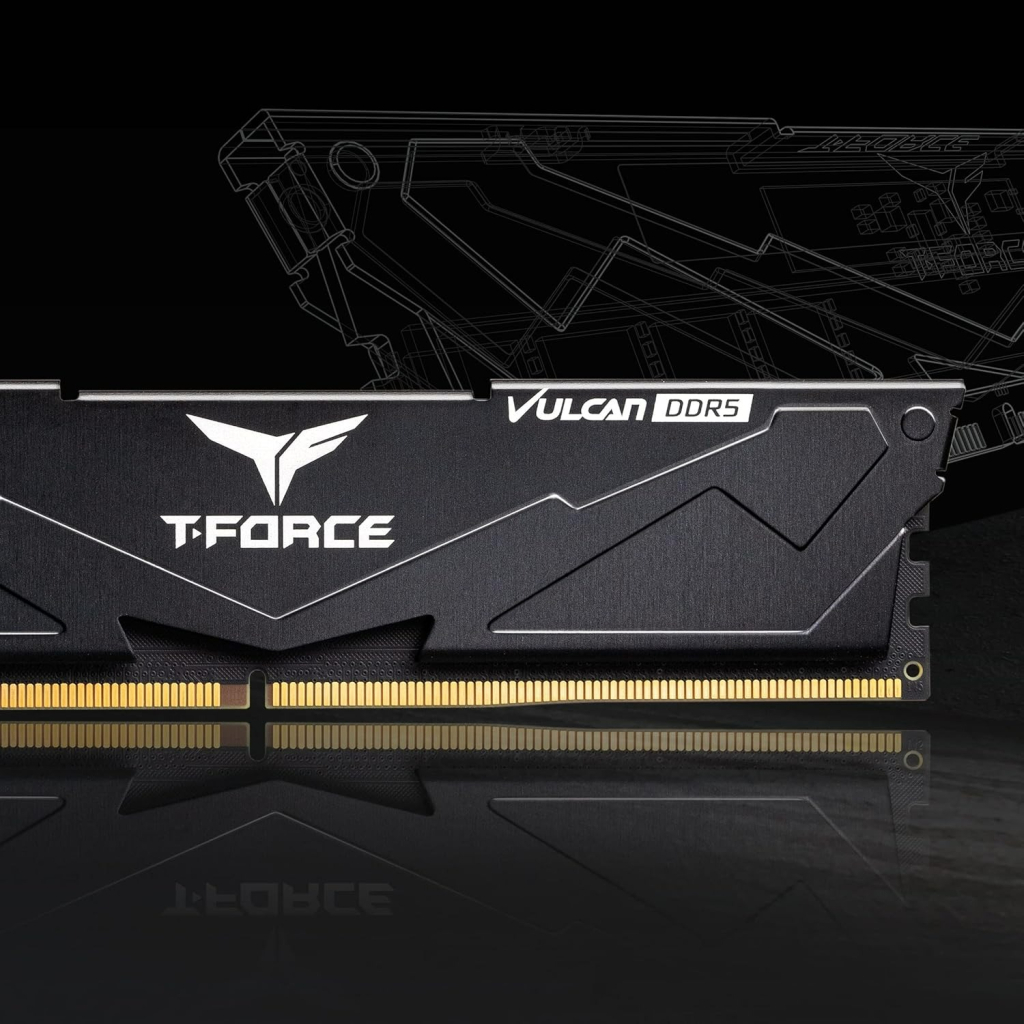 Модуль пам'яті для комп'ютера DDR5 32GB (2x16GB) 6000 MHz T-Force Vulcan Black Team (FLBD532G6000HC38JDC01) - зображення 5