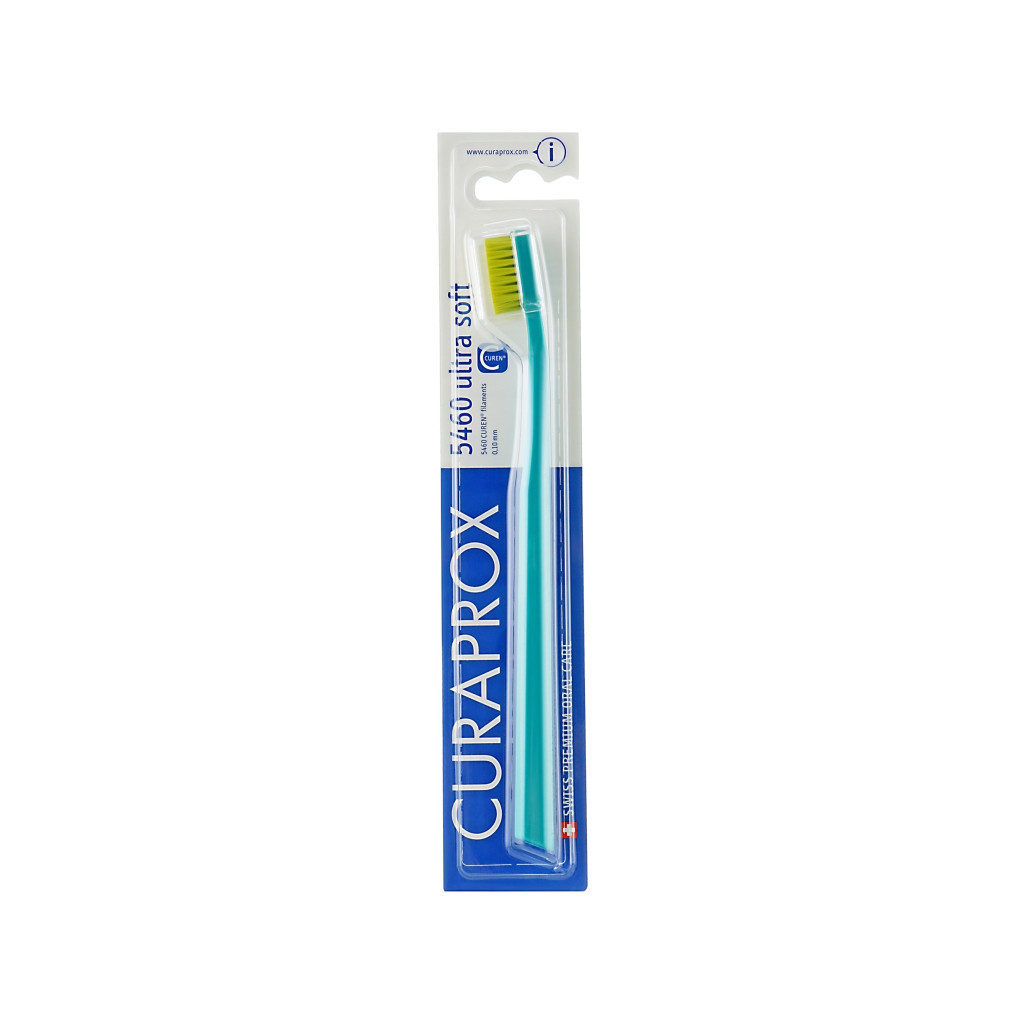 Зубна щітка Curaprox CS 5460 Ultra Soft Ультрам'яка D 0.10 мм Бірюзова із салатовою щетиною (CS 5460-29) - зображення 1