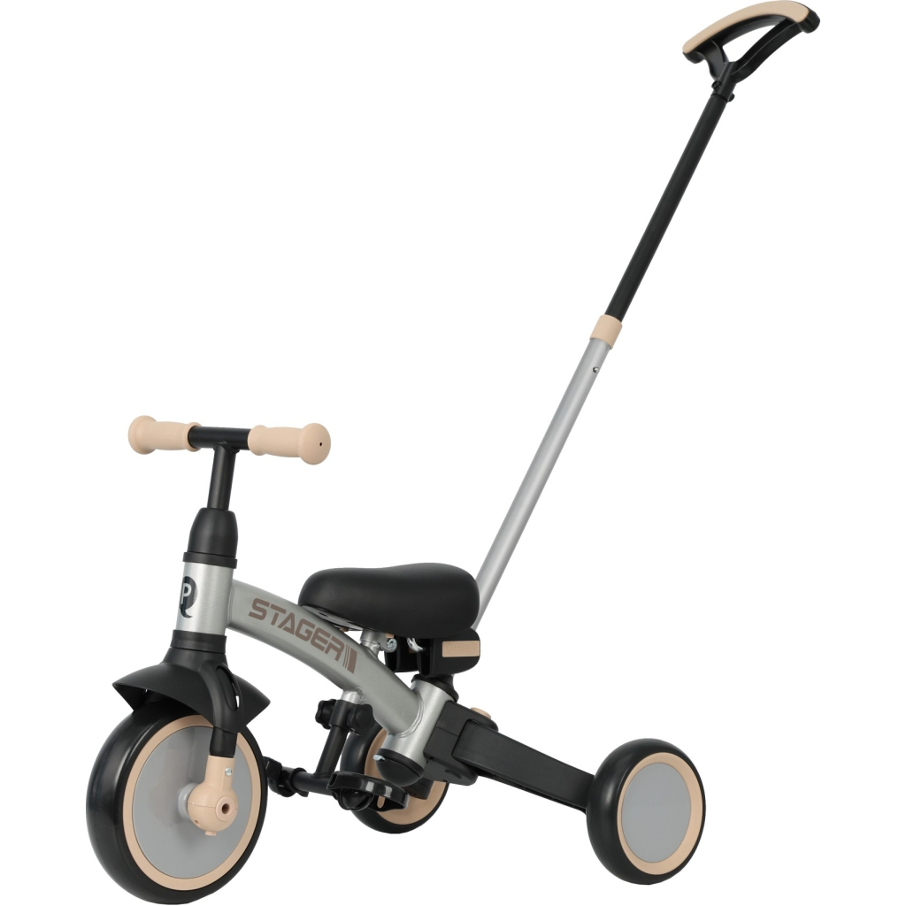 Дитячий велосипед QPlay Stager 3 в 1 з ручкою, біговел, Silver (T80STAGERSilver) - зображення 1
