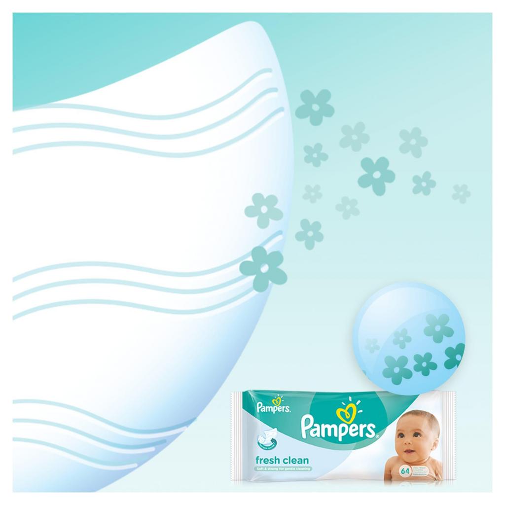 Дитячі вологі серветки Pampers Baby Fresh Clean Duo 2х64шт (4015400439202) - зображення 8