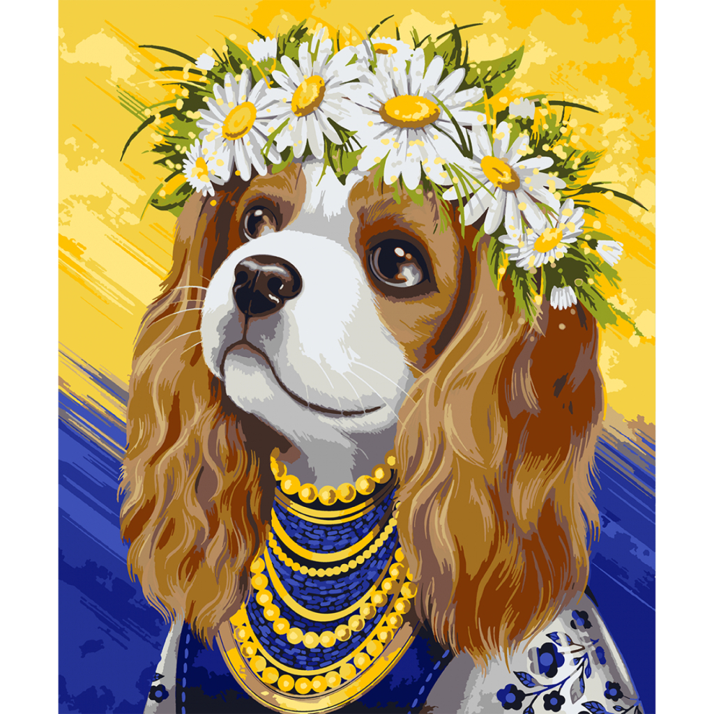 Картина по номерам Santi Спаніель у віночку 40*50 см ©pollypop92 (954394) - зображення 1