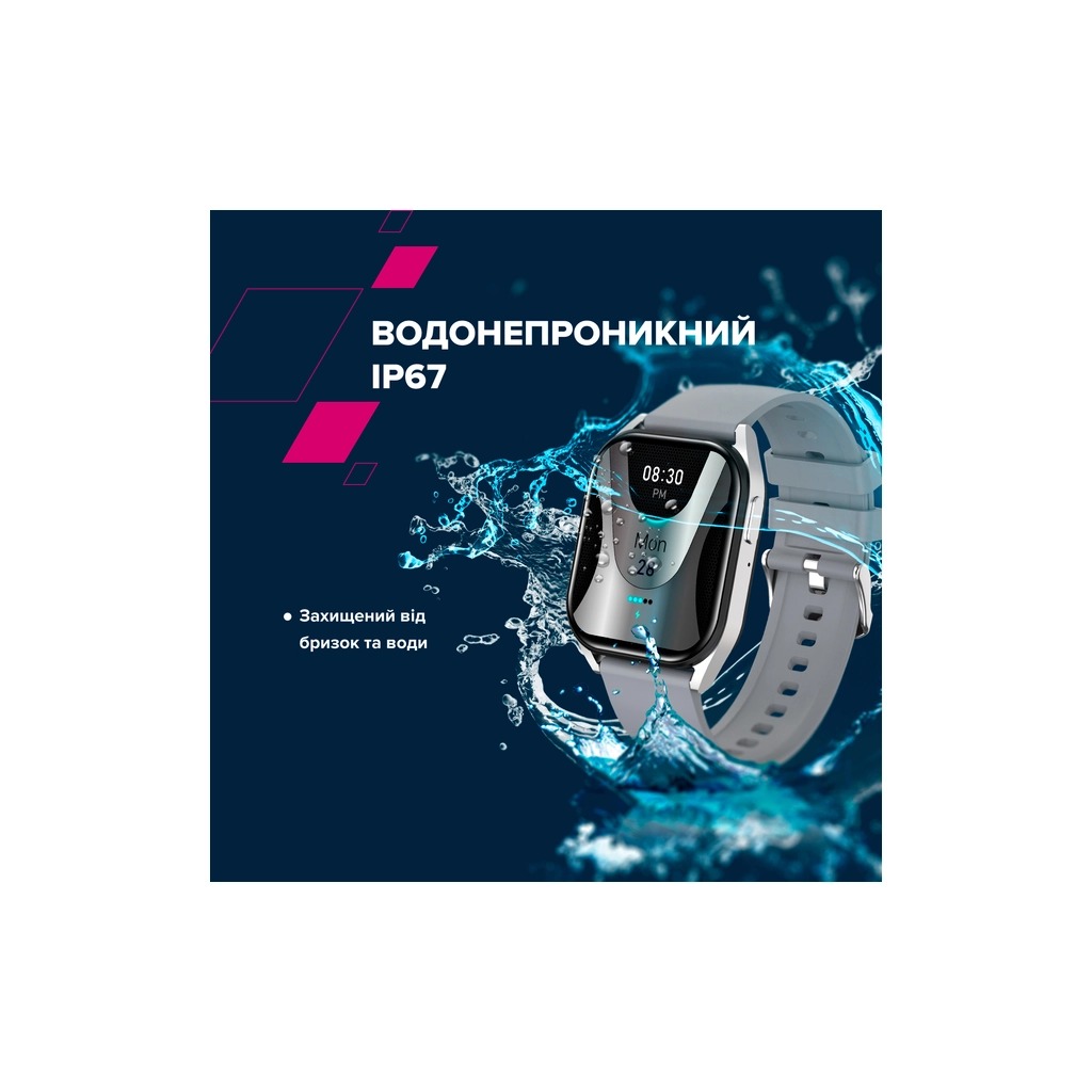 Смарт-годинник Canyon Chatter SW-58 BT-CALL Silver Grey (CNS-SW58SS) - изображение 6