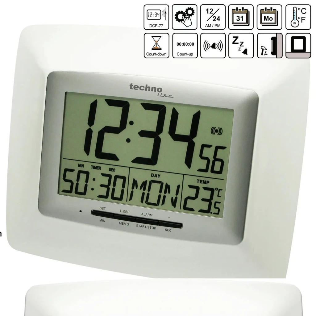 Настінний годинник Technoline WS8100 White/Silver (DAS301806) - зображення 4