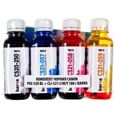 Чорнило Barva CANON PGI-520BL + CLI-521 C/M/Y 4х180г (CPGI520-180-MP) - зображення 2