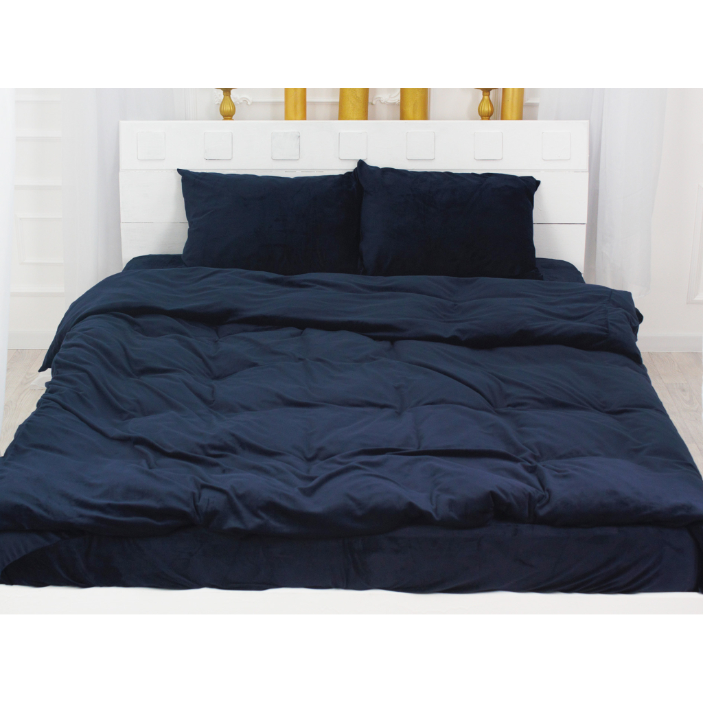 Постільна білизна MirSon Велюр Winter Frost 28-0006 Navy blue Velvet Односпальний (2200003998702) - зображення 3