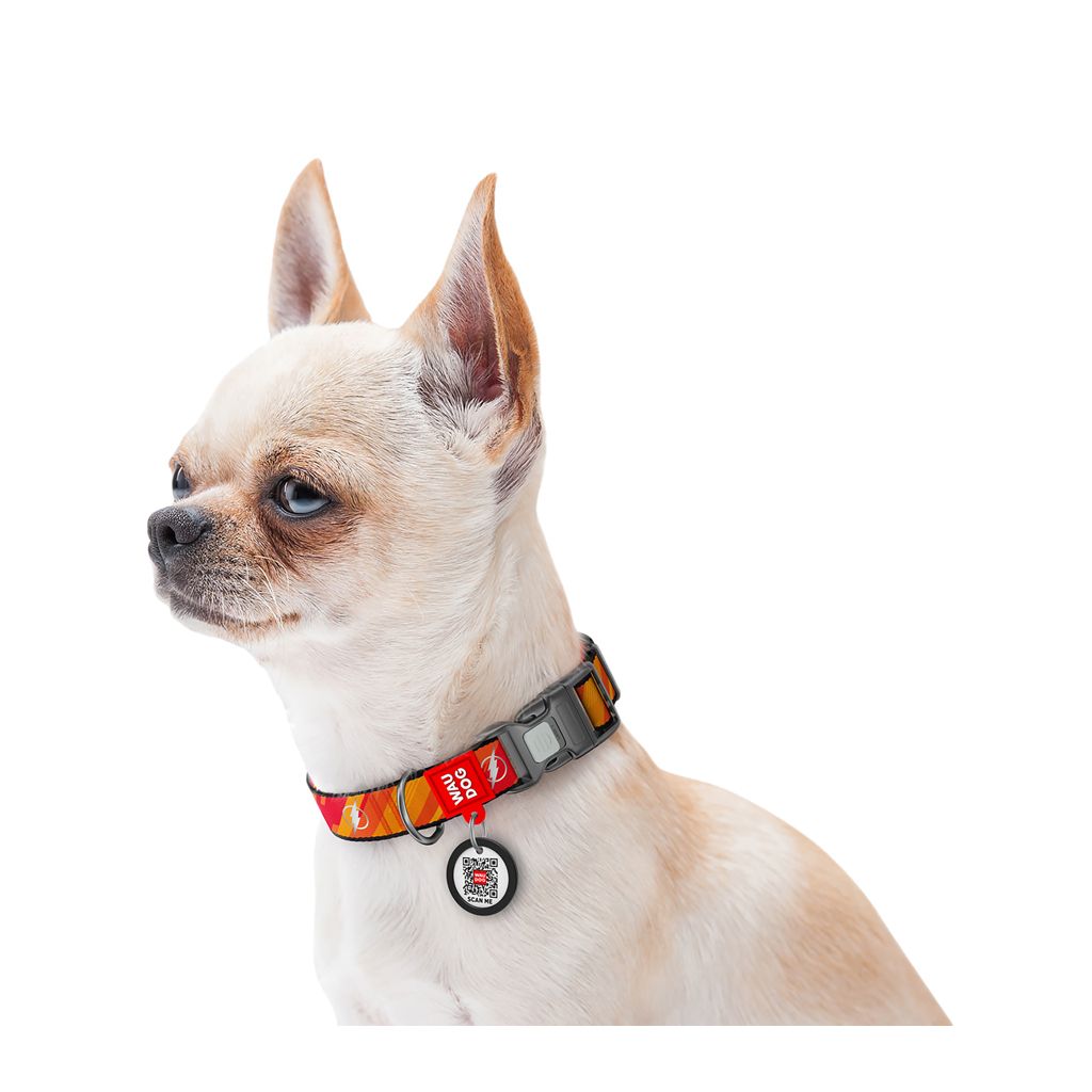 Нашийник для тварин WAUDOG Nylon з QR паспорто "Флеш Лого", світловідбивний XL (283-1083) - зображення 4