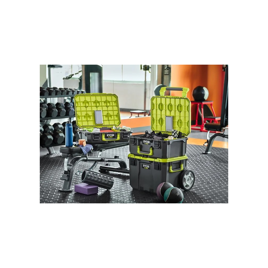 Ящик для інструментів Ryobi модульний Link RSL201, на коліщатках, телескопічне руків'я, 39х57х49.5см, пластик (5132006074) - зображення 6