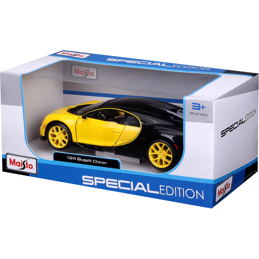 Машина Maisto Bugatti Chiron 1:24 Чорно-жовта (31514 black/yellow) - зображення 2