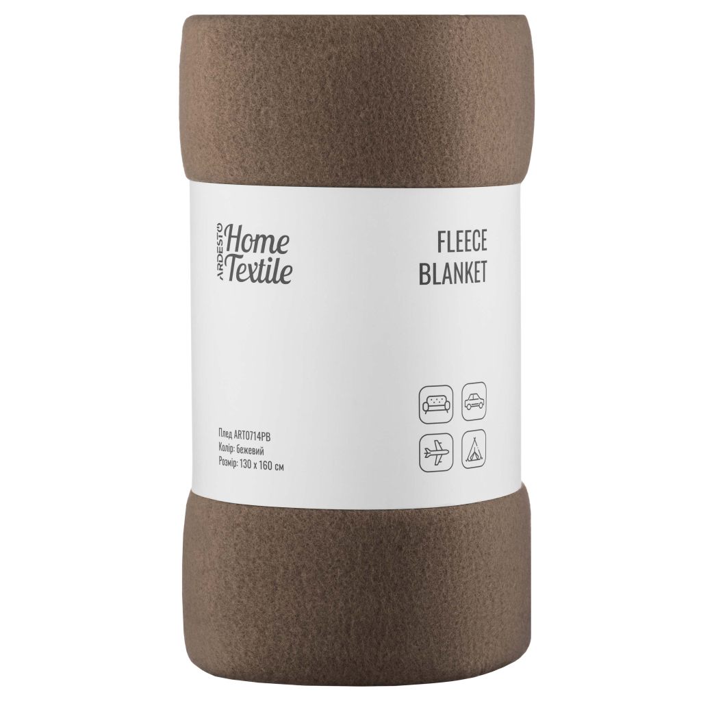Плед Ardesto Fleece 100% поліестер 130x160см бежевий (ART0714PB) - изображение 1