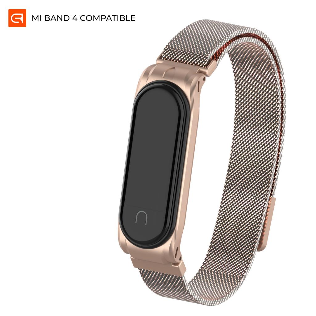 Ремінець до фітнес браслета Armorstandart Milanese Magnetic Band для Xiaomi Mi Band 4/3 Rose Gold (ARM55201) - зображення 1