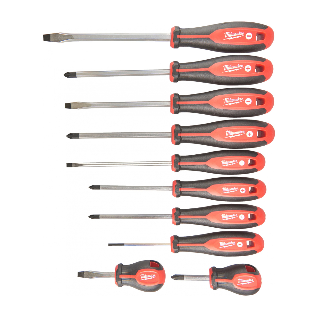 Набір викруток Milwaukee магнітних з трьогранною рукояткою PH/PZ/SL 10шт (4932471808) - зображення 2