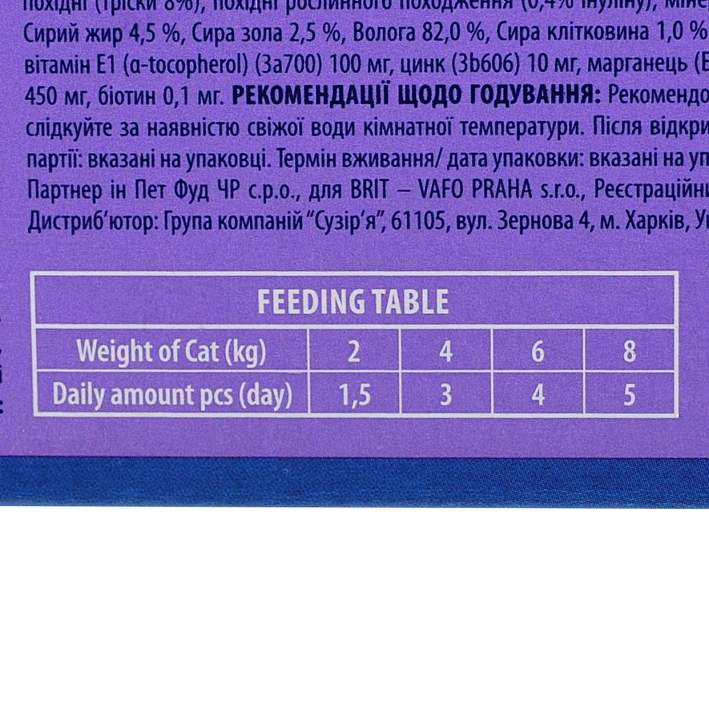 Вологий корм для кішок Brit Premium Cat сімейна тарілка асорті 4 смаки 100 г х 12 шт (8595602506255) - зображення 5