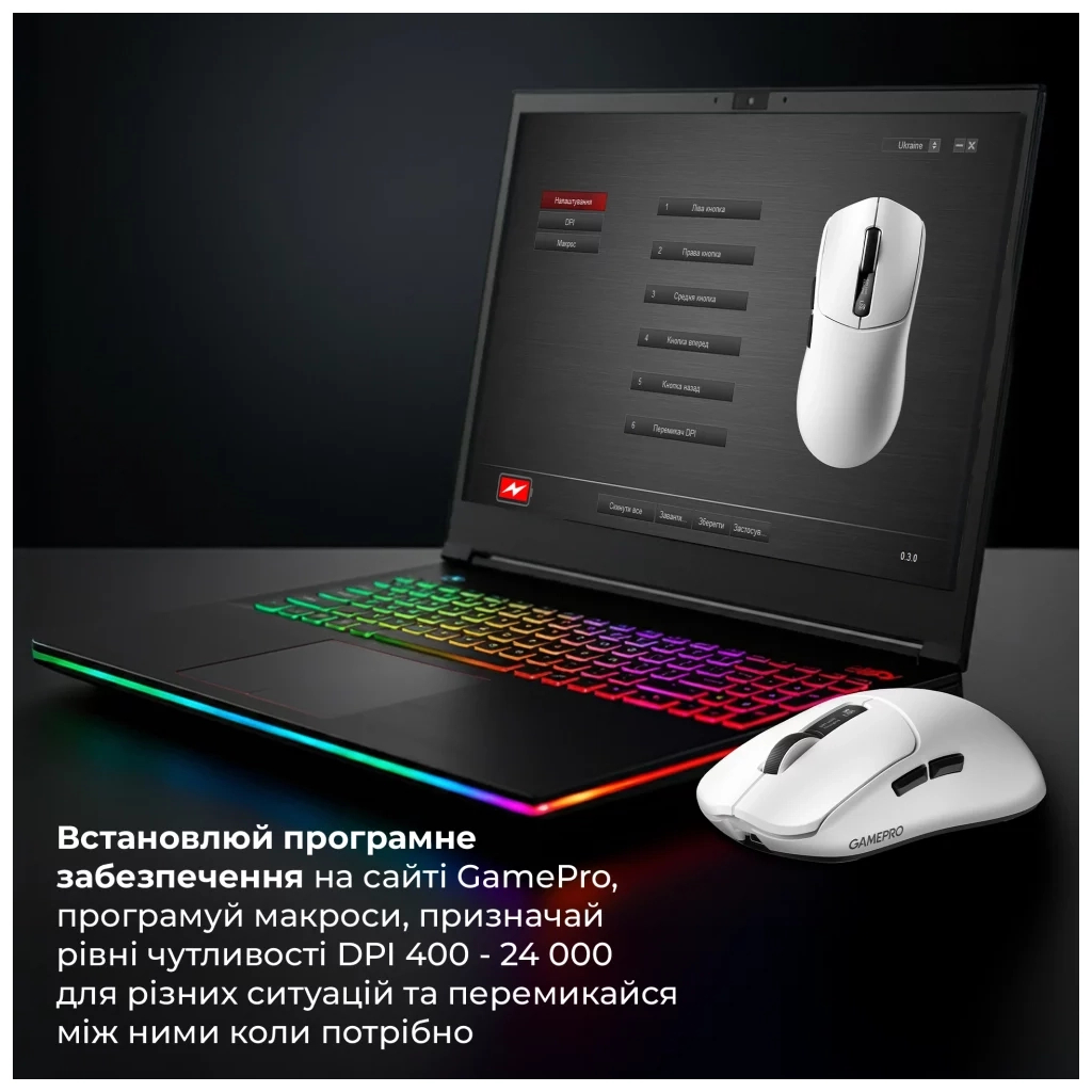 Мишка GamePro Genesis Ranker Wireless/Bluetooth/USB White (GM012W) - зображення 5