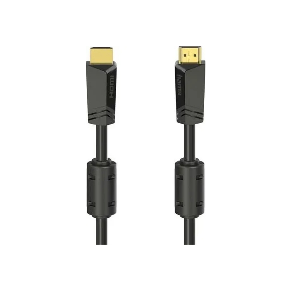 Кабель мультимедійний HDMI to HDMI 10.0m 4K Ethernet Gold Black Hama (00205009) - зображення 1