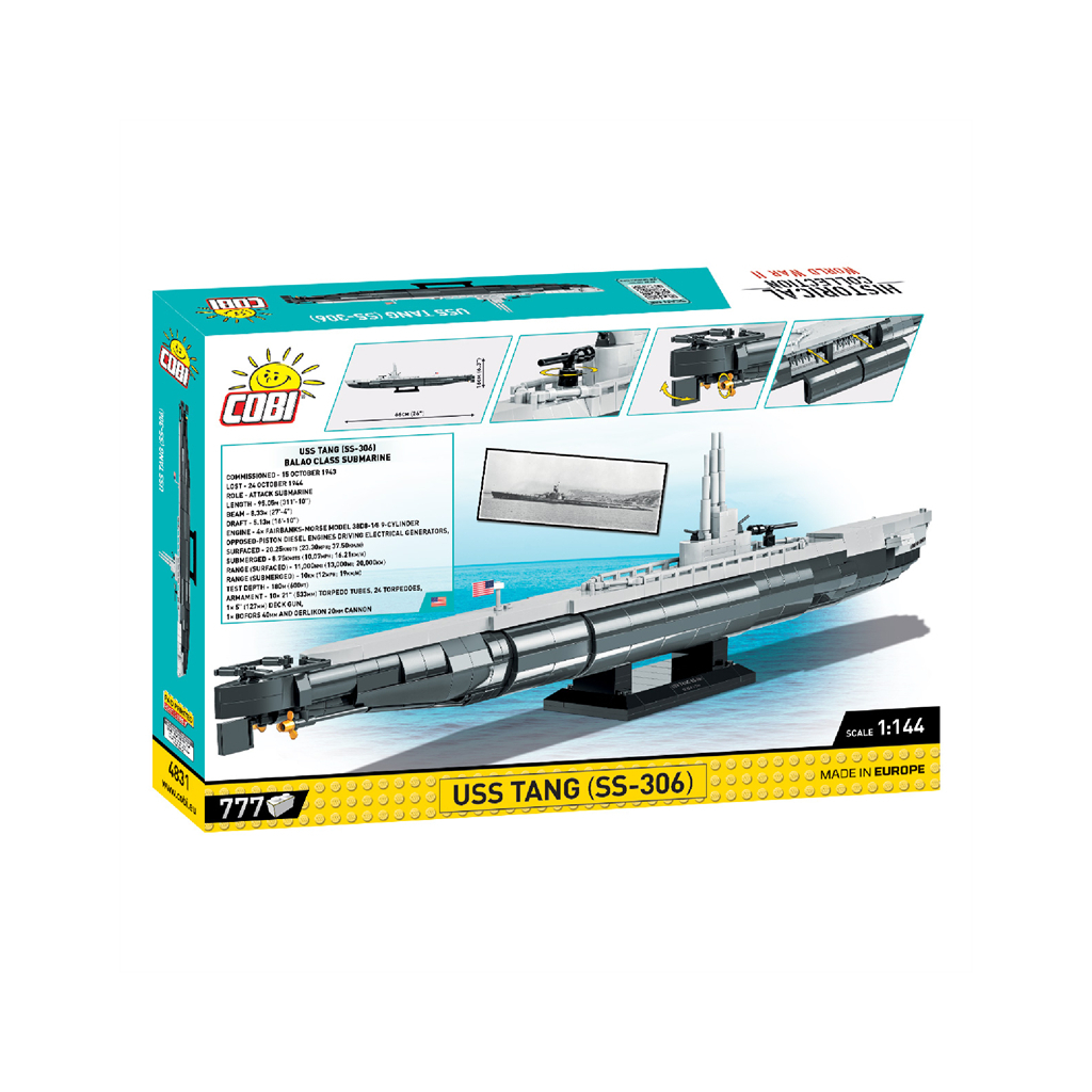 Конструктор Cobi Підводний човен Танг SS-306, 777 деталей (COBI-4831) - зображення 9