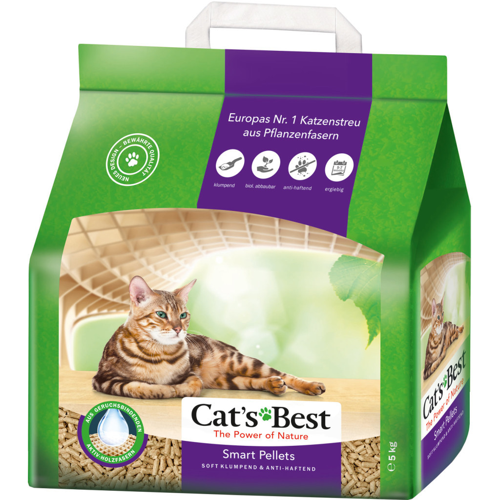 Наповнювач для туалету Cats Best Smart Pellets Деревний грудкувальний 5 кг (10 л) (4002973000885) - зображення 1