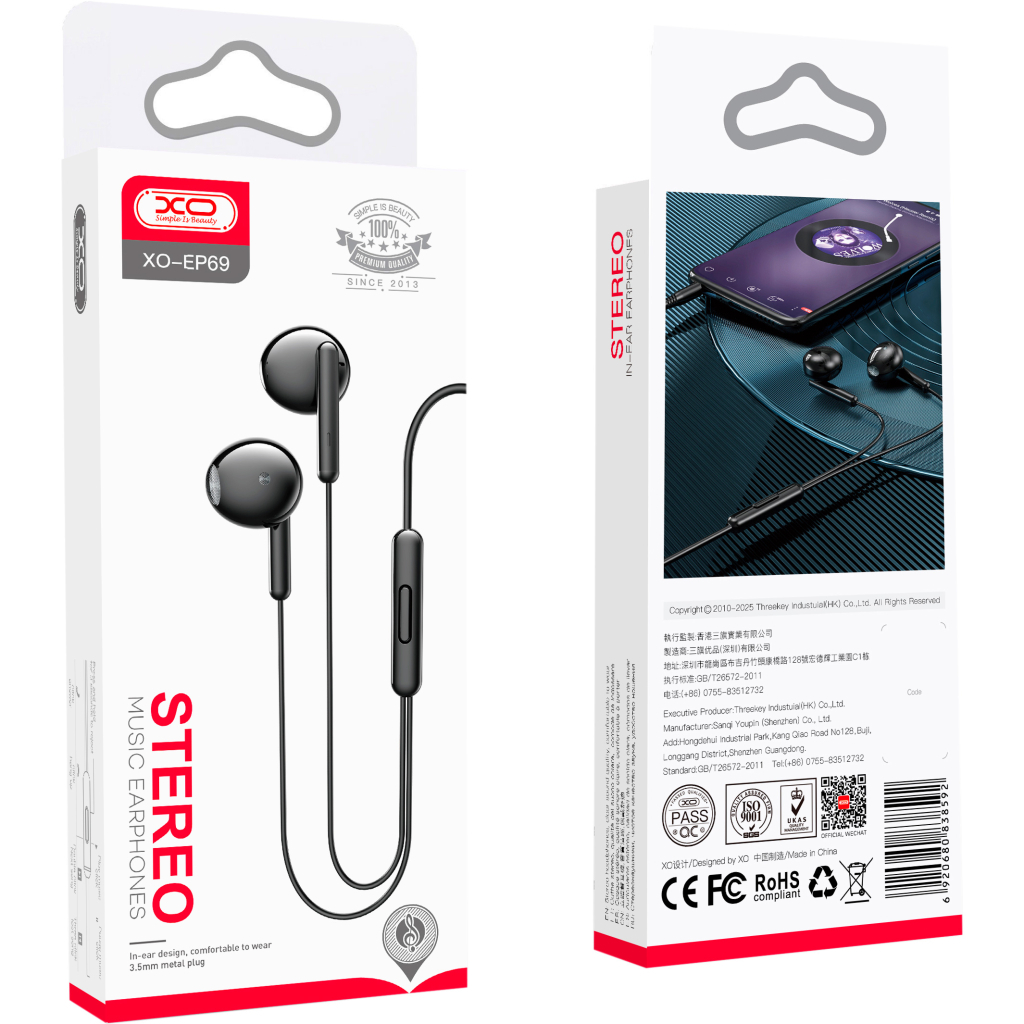 Навушники XO EP69 Black (XO-EP69-BK) - зображення 3
