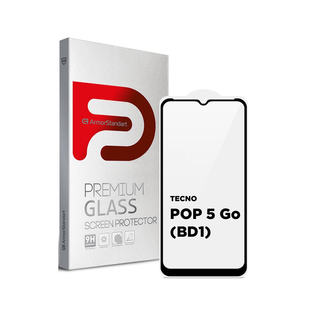 Скло захисне Armorstandart Full Glue TECNO POP 5 Go (BD1) Black (ARM65314) - зображення 1