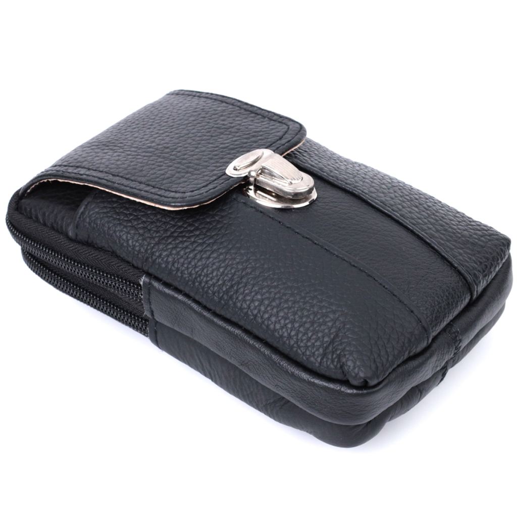 Сумка Vintage На пояс з натуральної шкіри Чорна (22736) - зображення 6