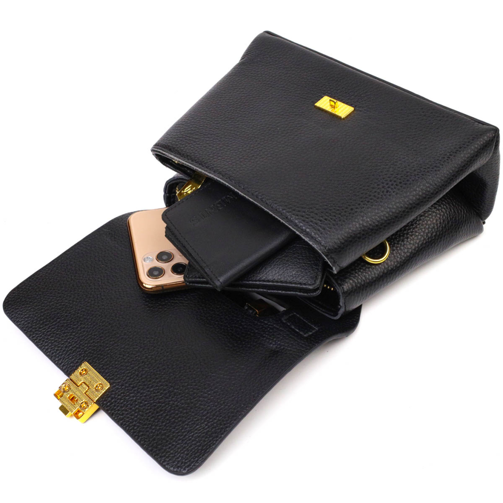 Сумка Vintage Жіноча з натуральної шкіри Чорна (22074) - зображення 7