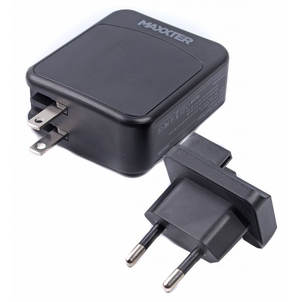 Зарядний пристрій Maxxter 1USB-A + 2USB-C (PD 65W+PD 18W + QC 3.0) (WC-PD65W-01) - зображення 4