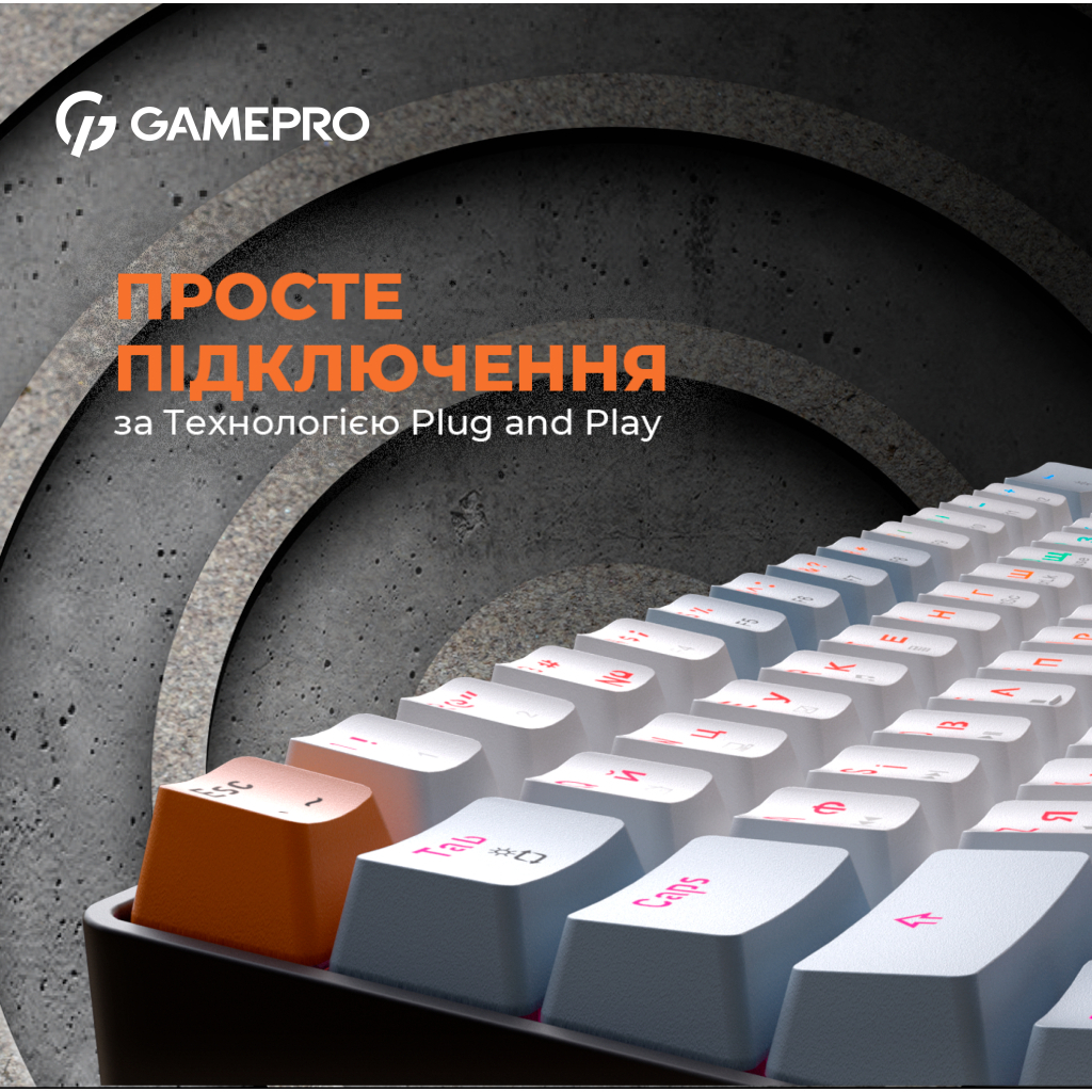 Клавіатура GamePro MK130R Hot-Swap Red Swich RGB USB UA Black - изображение 4