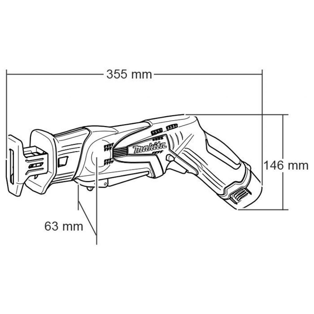Шабельна пила Makita 10,8В, 13мм (без АКБ та БЖ) (JR100DZ) - зображення 4