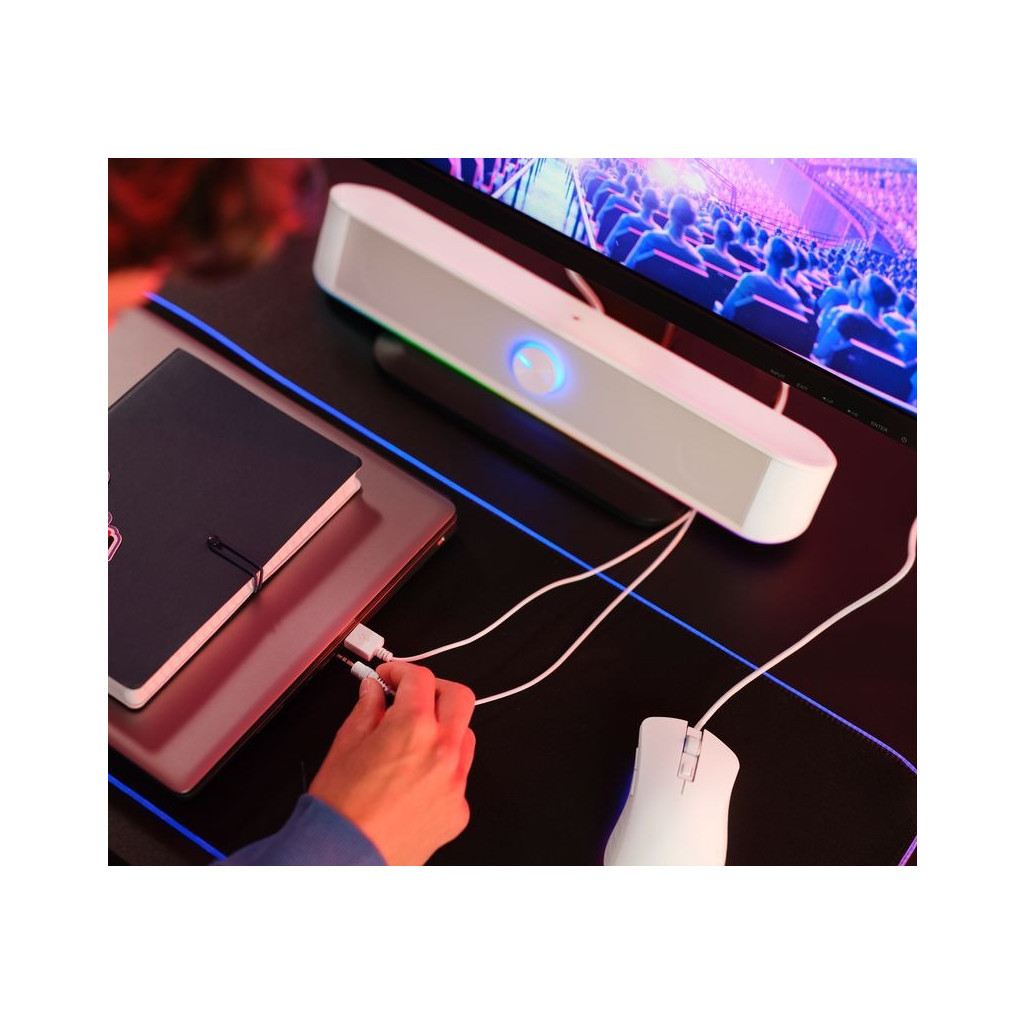 Акустична система Trust GXT 619W Thorne RGB Illuminated Soundbar White (25110) - изображение 9