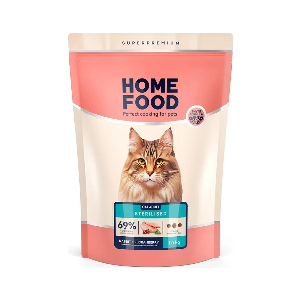 Сухий корм для кішок Home Food For sterilised з кроликом та журавлиною 1.6 кг (4820235020026) - зображення 2