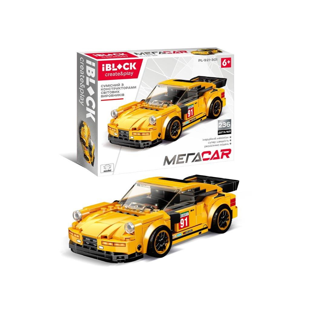 Конструктор iBlock Спорткар жовтий (PL-921-301) - зображення 1