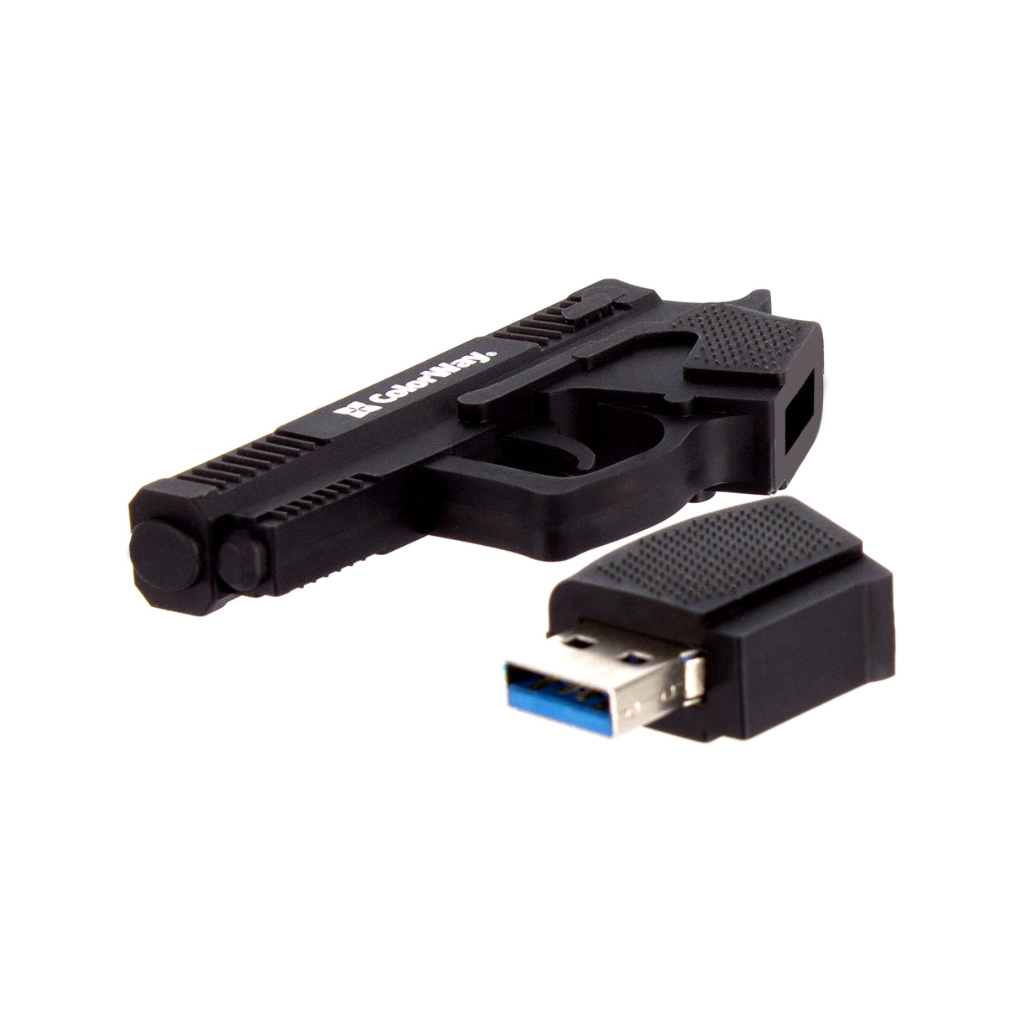 USB флеш накопичувач ColorWay Pistol 64 GB 3.0 Black (CW-USBPL64) - изображение 2