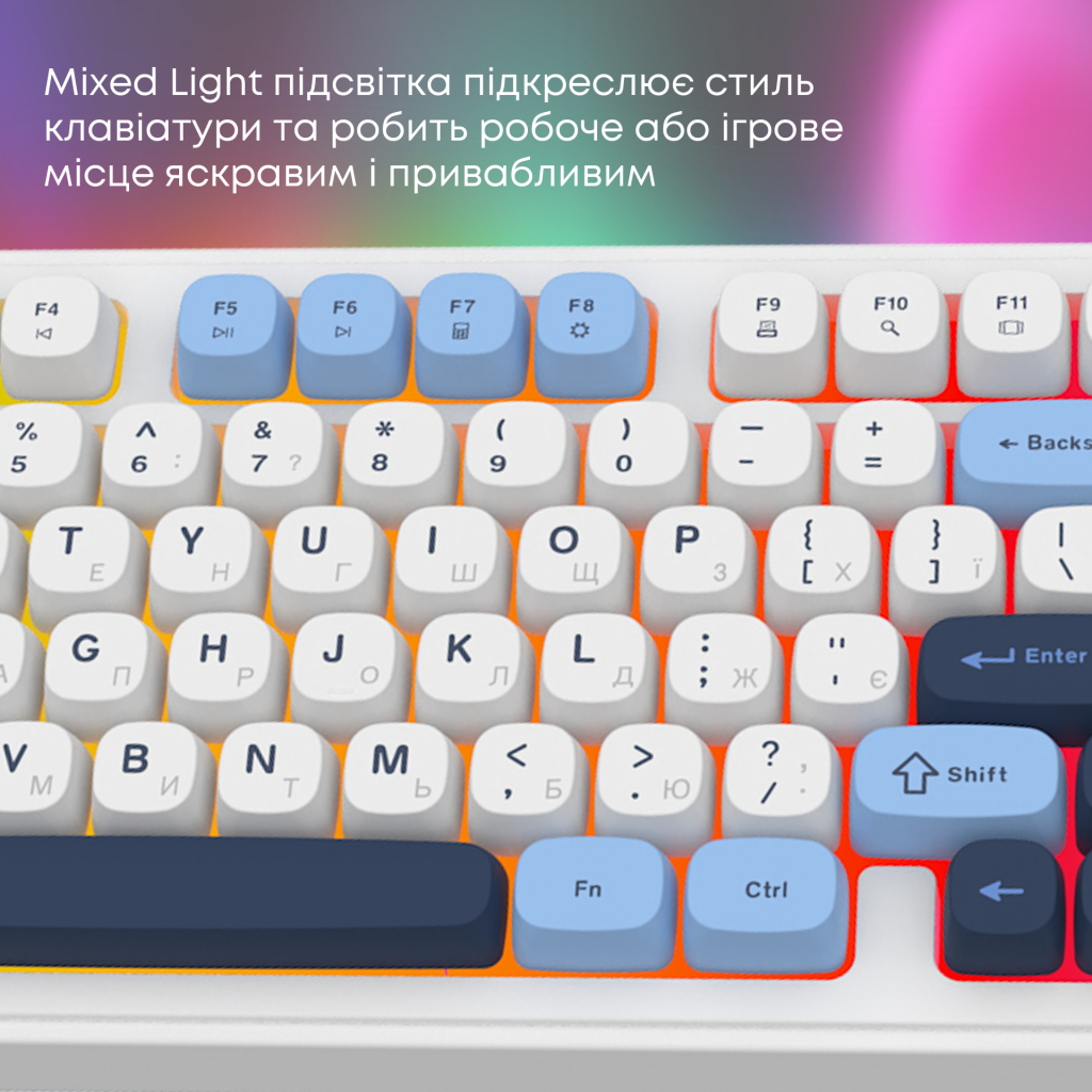 Клавіатура Ajazz AF98 USB UA White/Blue (AF98-GB) - зображення 10