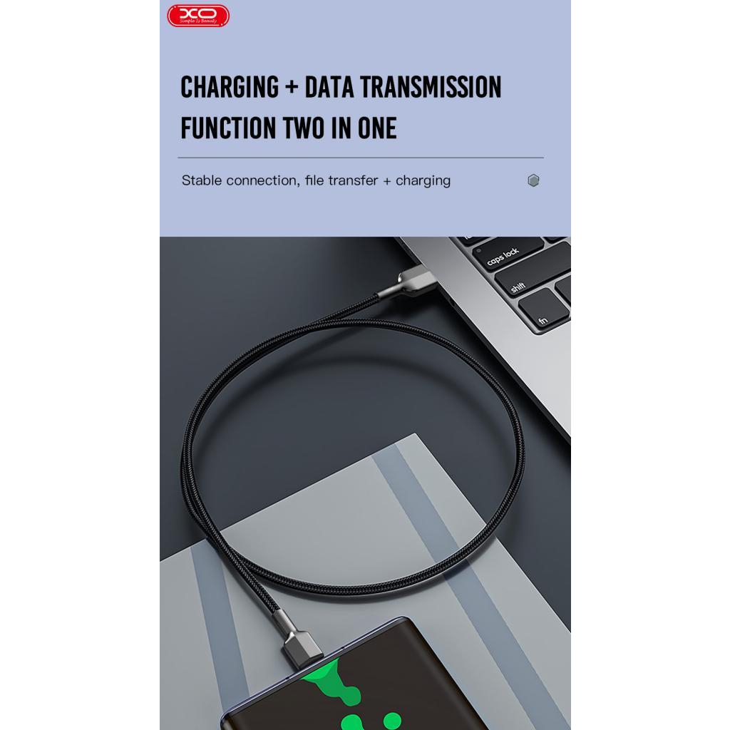 Дата кабель USB 2.0 AM to Lightning 1.0m 2.4A black XO (NB182-L-1-BK) - зображення 3