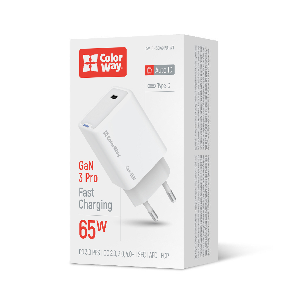 Зарядний пристрій ColorWay GaN Mini 65W PD Port PPS USB-C white (CW-CHS049PD-WT) - зображення 6