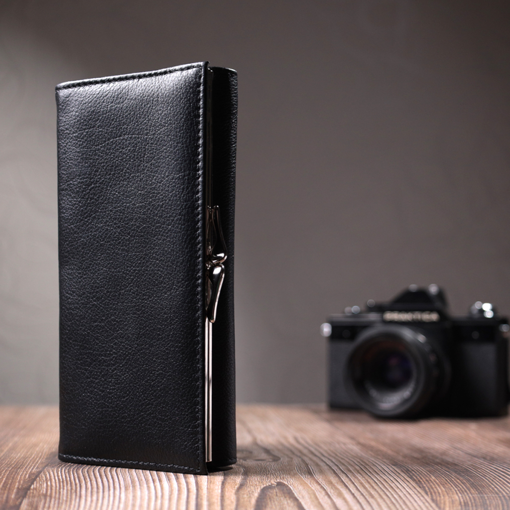 Гаманець ST Leather З кишенею для монет з натуральної шкіри Чорний (22691) - зображення 11