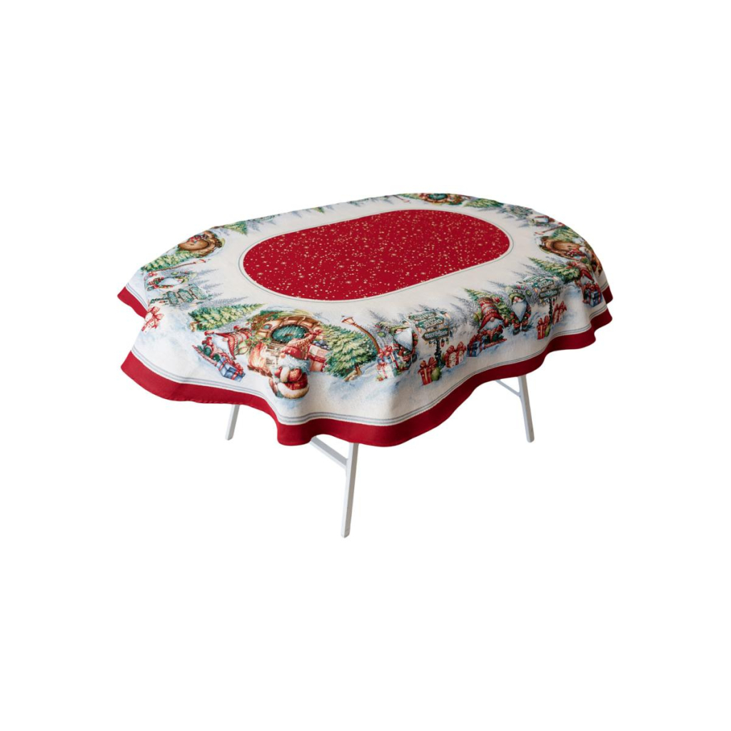Скатертина Прованс гобеленова Різдвяне багаття овал 135х180 см (037412) - зображення 4