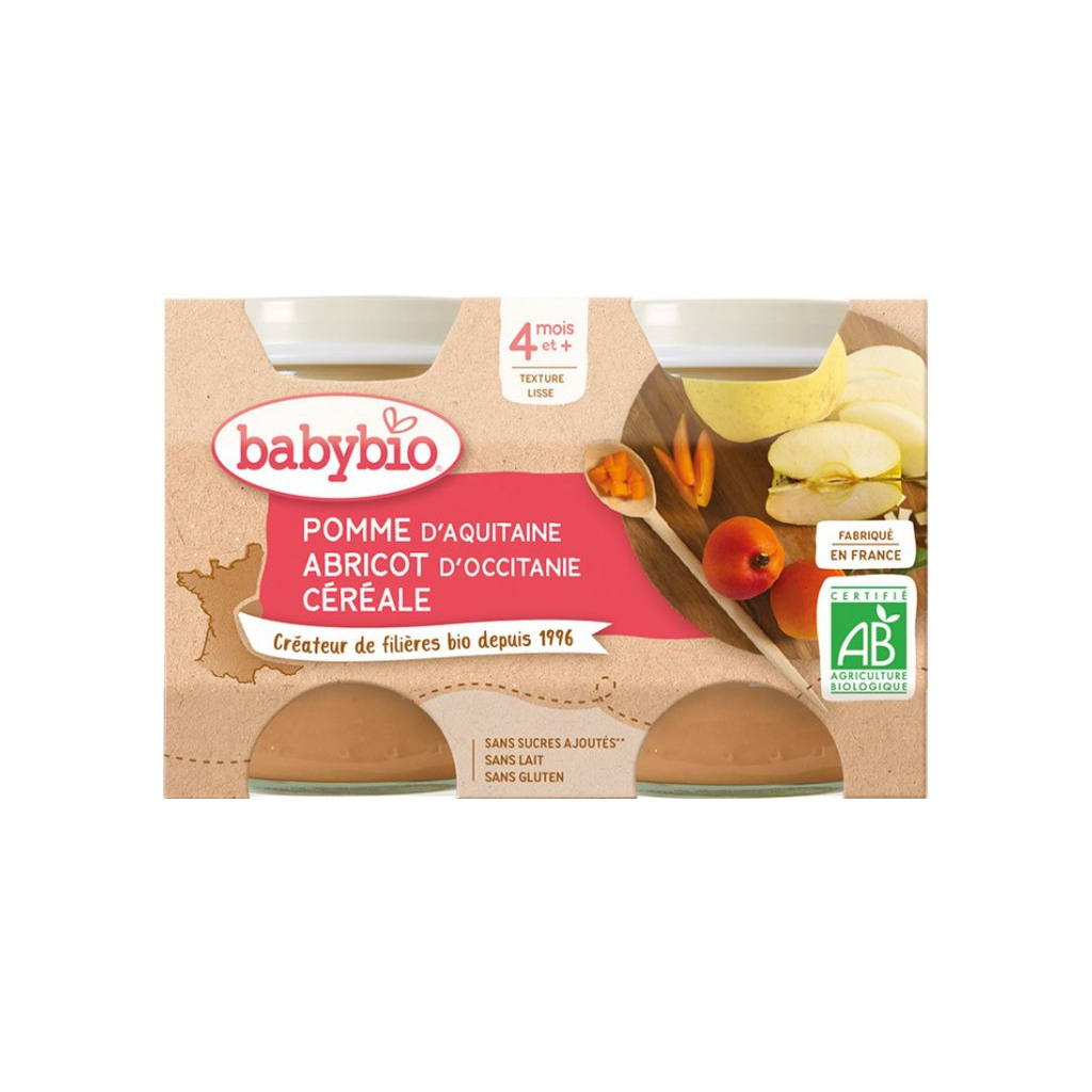 Дитяче пюре BabyBio органічне з яблука, абрикоса та злаків 130 г (3288131500737) - зображення 2