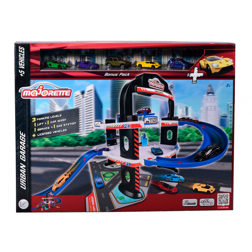 Ігровий набір Majorette Міський гараж 3 рівні 5 машин (2059986) - зображення 1