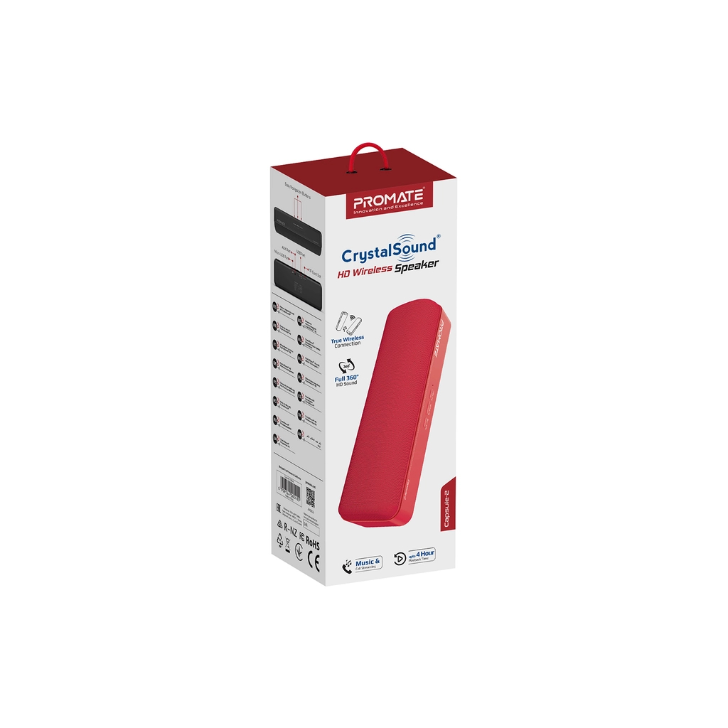 Акустична система Promate Capsule-2 Red (capsule-2.red) - зображення 2