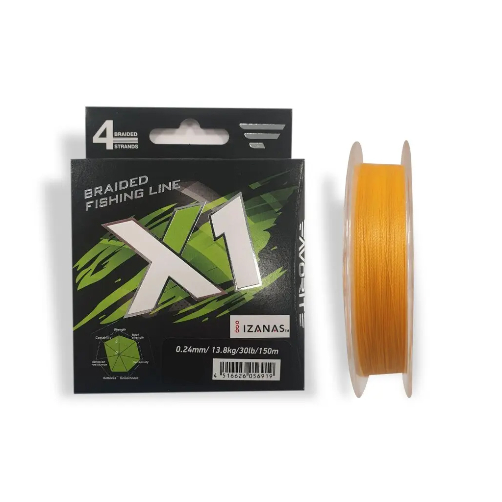 Шнур Favorite X1 PE 4x 150m 0.8/0.148mm 15lb/6.8kg Orange (1693.11.19) - зображення 1