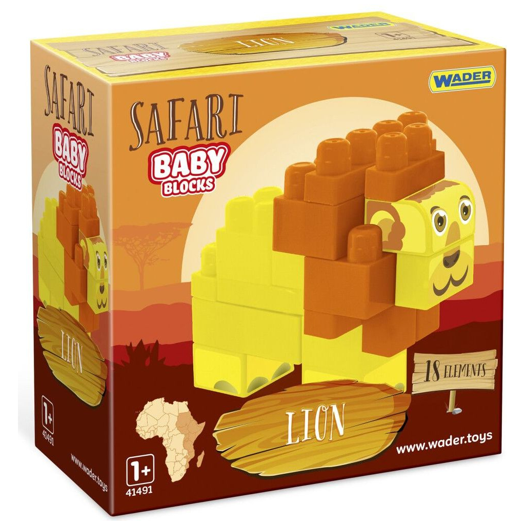 Конструктор Wader Baby Blocks Сафарі - лев (41503) - изображение 1