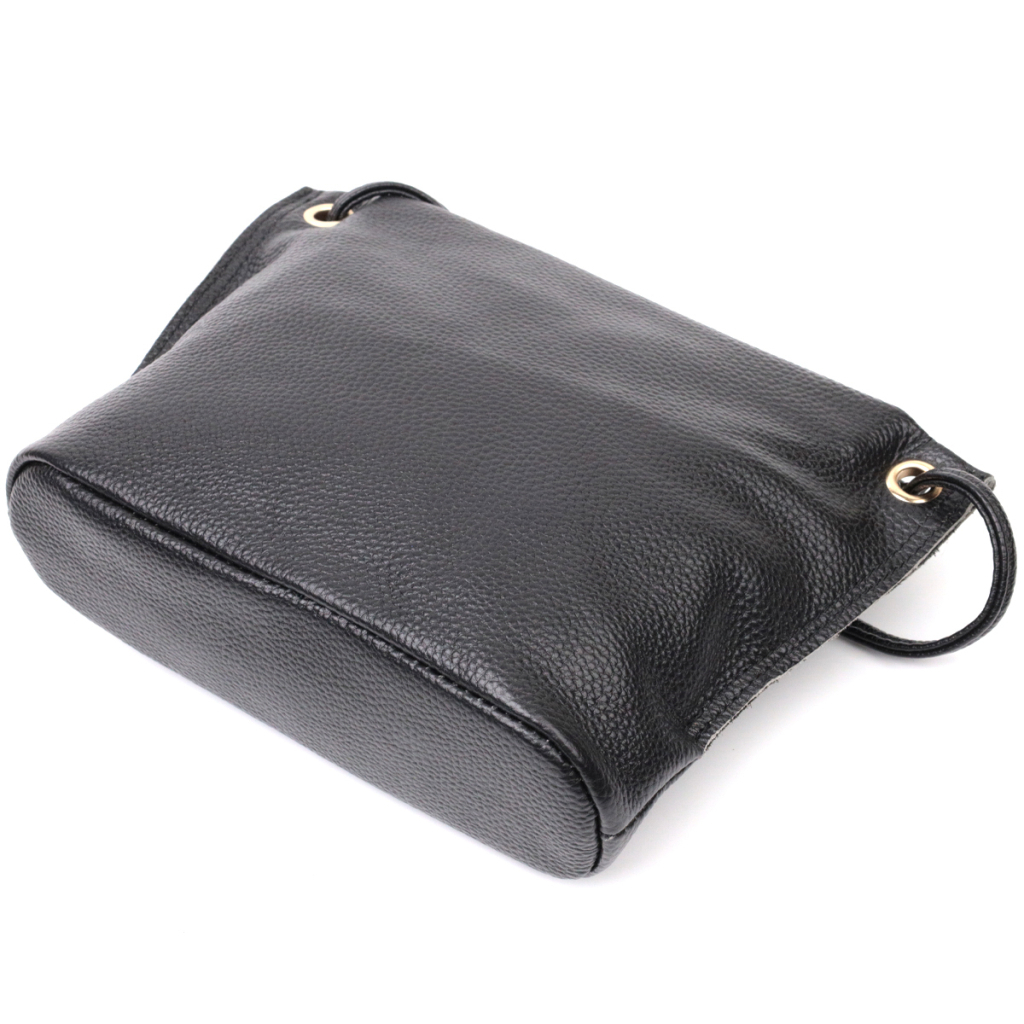 Сумка Vintage Жіноча трапецієподібна з натуральної шкіри Чорна (22395) - зображення 5