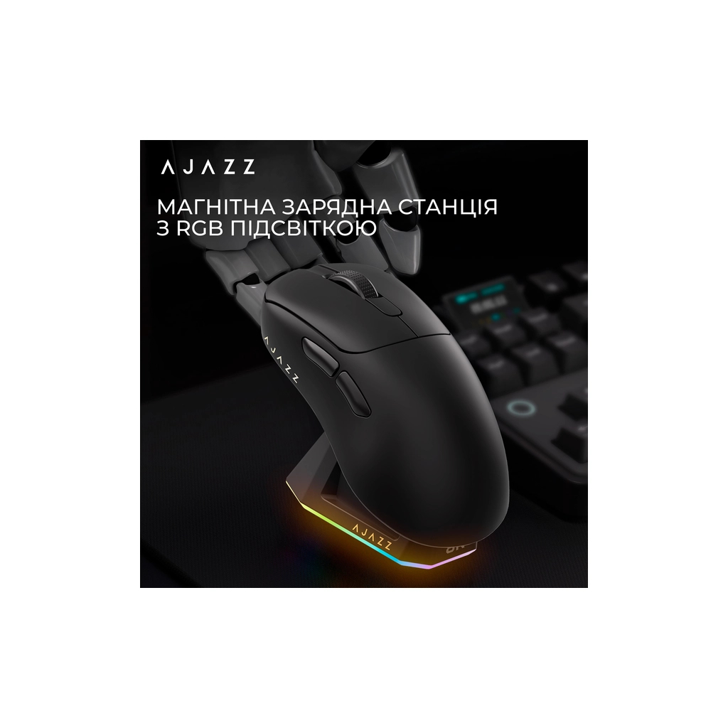 Мишка Ajazz AJ179PRO Wireless/Bluetooth/USB Charging Dock Black (AJ179-PRO-B) - зображення 8