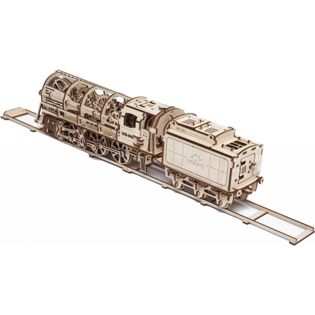 Збірна модель Ugears механічний Локомотив з тендером (70012) - зображення 4
