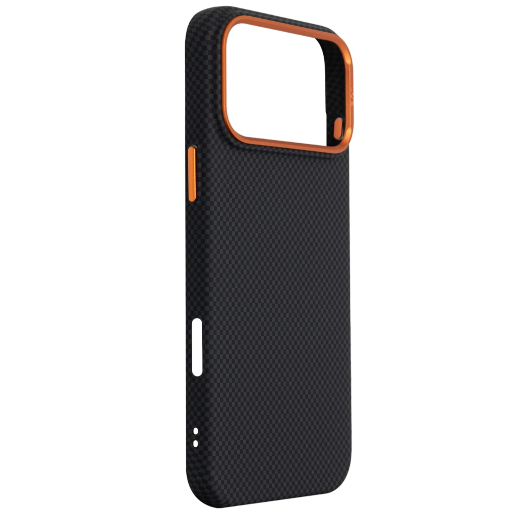 Чохол до мобільного телефона Armorstandart LikeCarbon2 SE MagCase Apple iPhone 17 Pro Max Kevlar Black Orange (ARM89165) - зображення 3