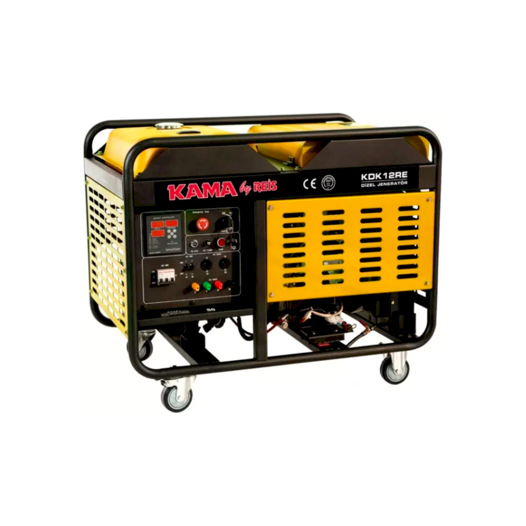 Генератор KAMA KDK12RE, дизельний, 230V, 50Hz, 12kVA/10kW, 34л, 3л/год, стартер, водяне охол. (KDK12RE) - зображення 1
